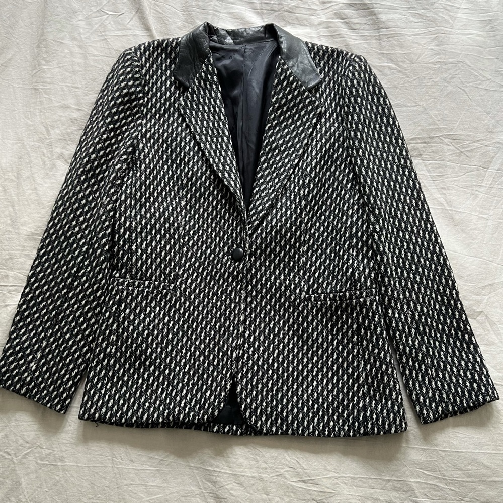 Adolfo Atelier Vintage Blazer with leather details